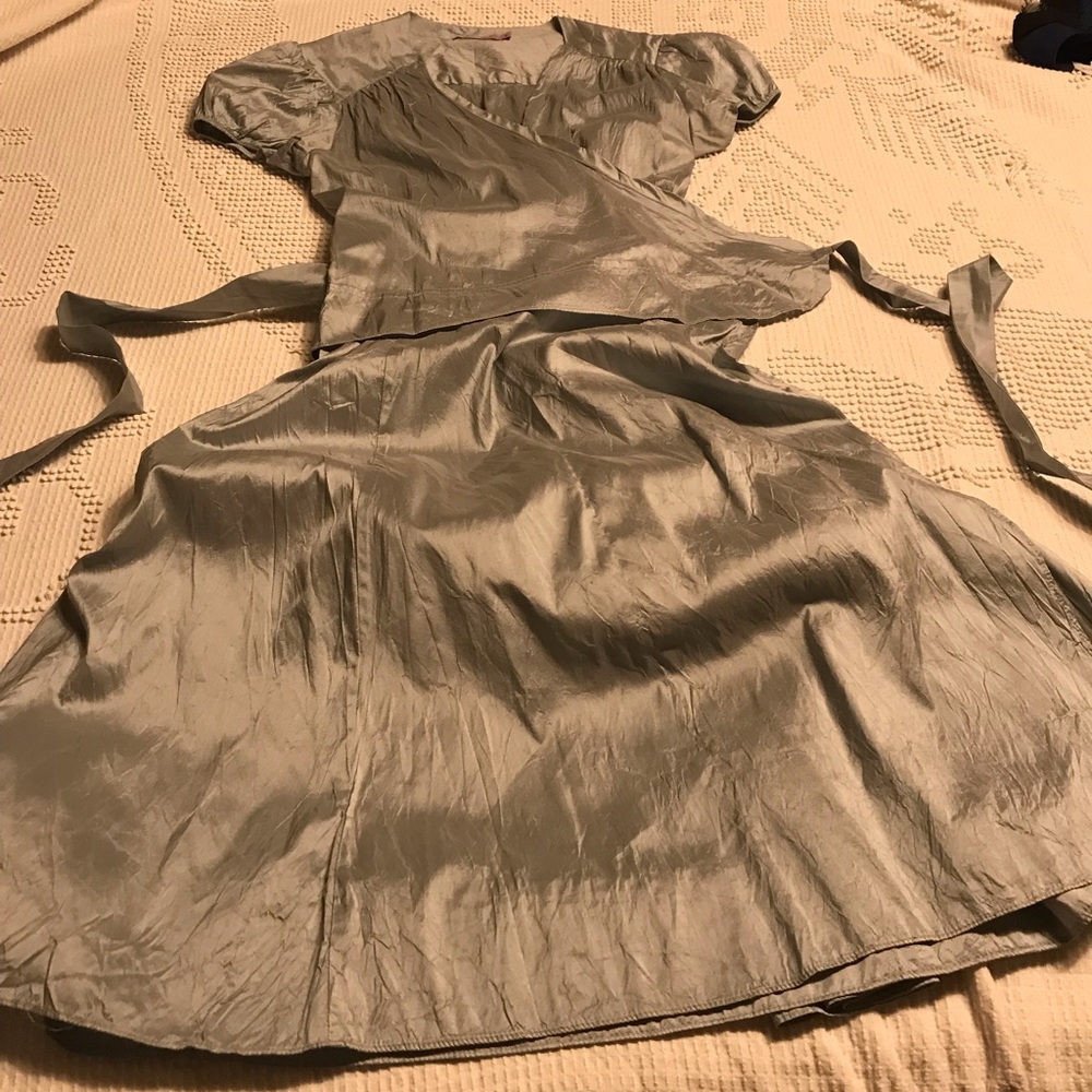 Calypso silver wrap dress